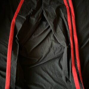 Black Pants with Red Stripes